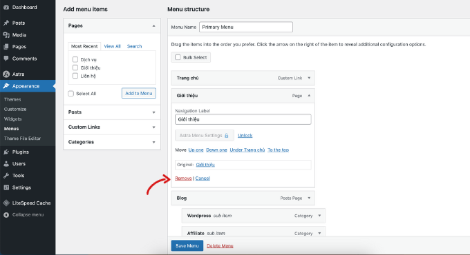 Tạo menu trong wordpress người mới - Phan Văn Cương - Tadola.vn (3)