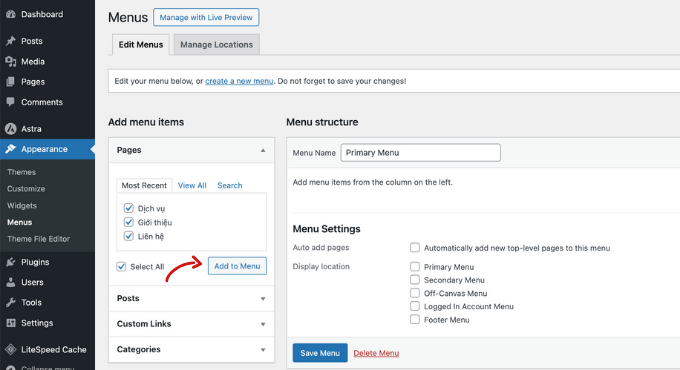 Tạo menu trong wordpress người mới - Phan Văn Cương - Tadola.vn (3)